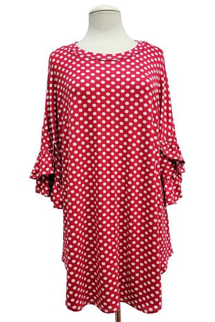 68 PSS {Simpler Times} Red/White Polka Dot Top EXTENDED PLUS SIZE 4X 5X 6X