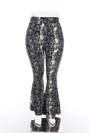 BT-F {Get Dangerous} Black Snakeskin Bell Bottom Pants PLUS SIZE XL 2X 3X