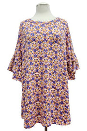 SALE!! 32 PSS {Radiate Poise} Royal Blue/Yellow Floral Top EXTENDED PLUS SIZE 4X 5X 6X