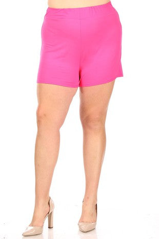 BT-H {Make Yourself Comfy} Hot Pink Buttersoft Shorts PLUS SIZE XL 2X 3X