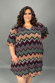 SALE!! 18 PQ {Smooth Talking} Multi-Color Zig Zag Print Dress EXTENDED PLUS SIZE 4X 5X 6X