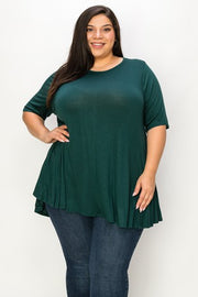 14 SSS {Simply Serene} Dark Green Short Sleeve Top EXTENDED PLUS 3X 4X 5X