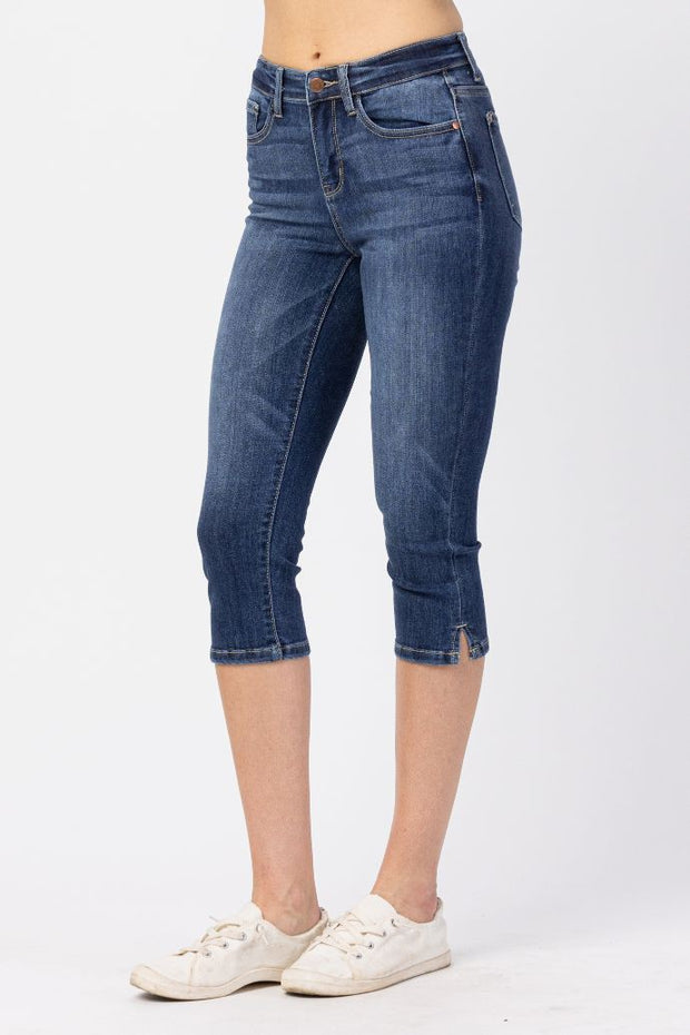 BT-K {Judy Blue} Dk Blue Skinny Fit Capri Jeans