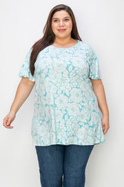 SALE!! 27 PSS {Feels Real To Me} Mint Floral Top EXTENDED PLUS SIZE 4X 5X 6X