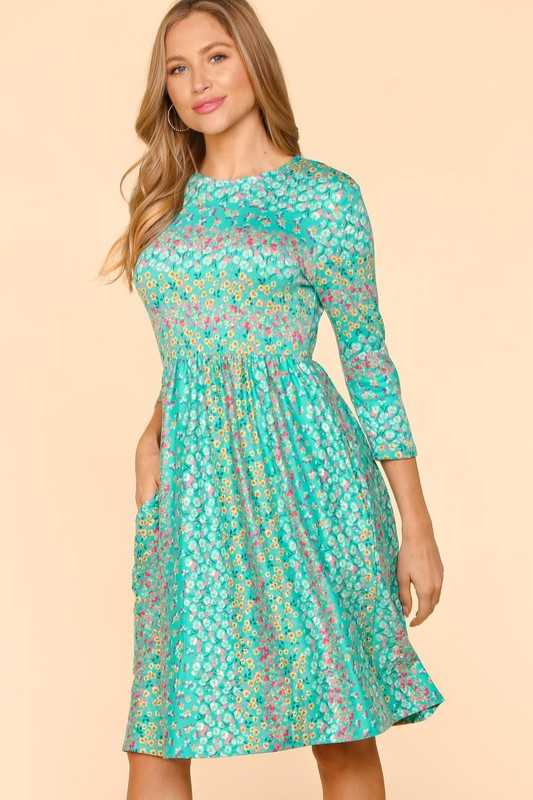 15 PQ {Season Of Love} Mint Floral Babydoll Dress PLUS SIZE 1X 2X 3X