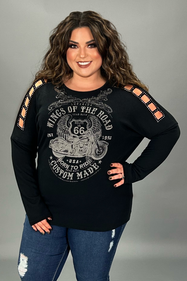 53 GT {Wings Of The Road} VOCAL Black Graphic Tee PLUS SIZE XL 2X 3X