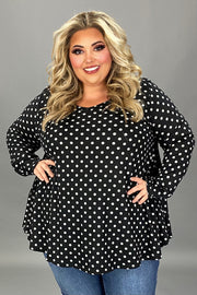 SALE!! 26 PLS {Playing For Keeps} Black Polka Dot V-Neck Top EXTENDED PLUS SIZE 3X 4X 5X