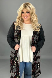 SALE! 77 OT-P {Promises Kept} Burgundy/Black Print Duster PLUS SIZE XL 2X 3X