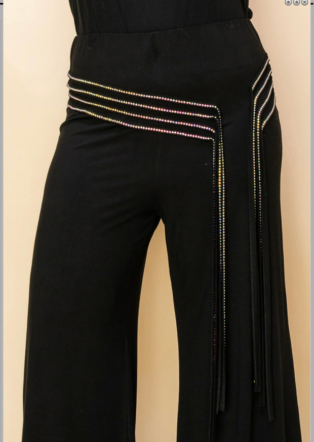 SALE!! BT-R {Vocal Found My Forever} Black Dress Pants w/Stud Fringe PLUS SIZE XL 2X 3X