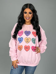 SALE!! 25 GT {Love Is Love} Pink Heart Print Graphic Sweatshirt PLUS SIZE 1X 2X 3X