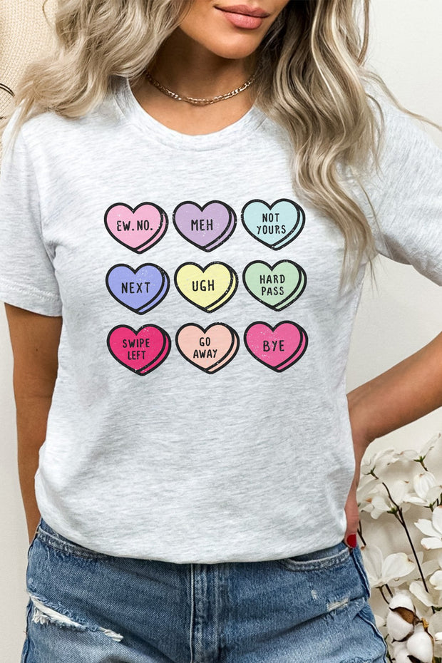 26 GT {Hard Pass} Grey Heart Print Graphic Tee PLUS SIZE 3X