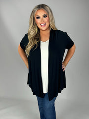 SALE!! 11 OT-B {Splendid Day} Black Short Sleeve Cardigan PLUS SIZE 1X 2X 3X