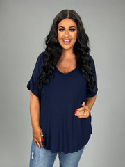 SALE!! 66 SSS-G {Simplistic Ideas} NAVY V-Neck PLUS SIZE 1X 2X 3X