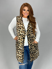 SALE!! 97 OT-M {Taking Trips} Brown Leopard Print Vest PLUS SIZE 1X 2X 3X 4X 5X