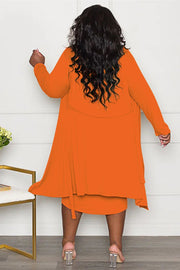 SALE!! 22 SET {Front Page Fashion} Orange Tank Dress & Cardigan EXTENDED PLUS SIZE 4X