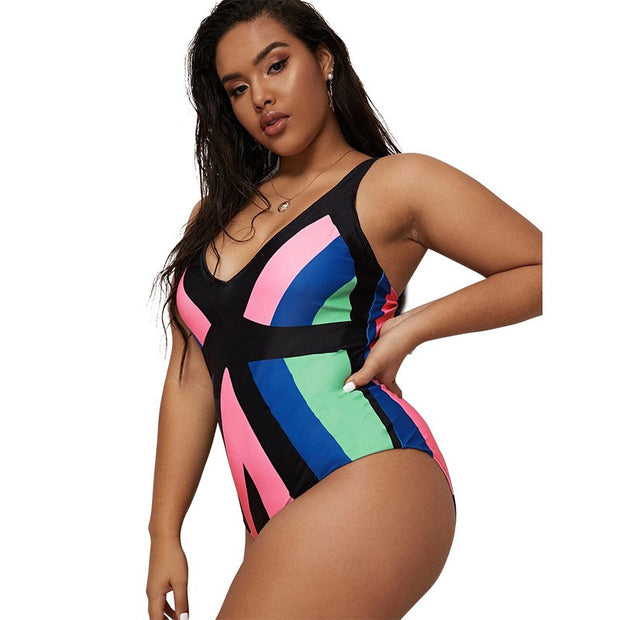 SWIM-R {Surf City} Black Tankini Swimsuit EXTENDED PLUS SIZE 4X