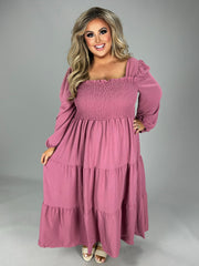 LD-M {Sunday Stroll} Rose Smocked Tiered Dress PLUS SIZE 1X 2X 3X