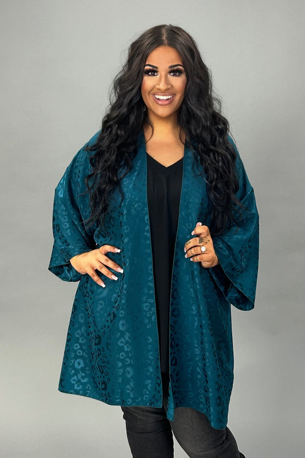 SALE! 25 OT-I {All My Dreams} Teal Kimono PLUS SIZE 1X 2X 3X