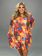 SALE!! 64 PSS {All About The Circles} Multi-Color Print Dress EXTENDED PLUS SIZE 4X 5X 6X