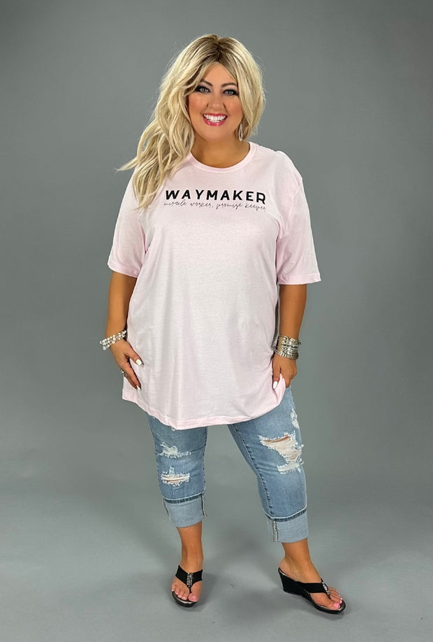 69 GT-L {Waymaker} Pink/Black Print Graphic Tee PLUS SIZE 2X 3X