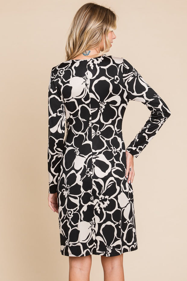 27 PLS {Looking Chic} Black Floral Dress PLUS SIZE 1X 2X 3X