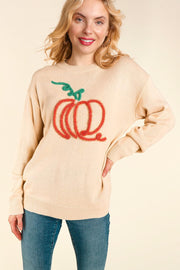 20 GT {Pumpkin Swirl} Bone Sweater w/Pumpkin PLUS SIZE 1X 2X 3X