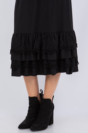 SALE!! BT-I {Dare To Dream} Black Lace Ruffle Hem Skirt PLUS SIZE XL 1X 2X 3X