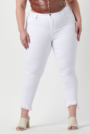 BT-I {Ms Cello} White Cropped Skinny Jeans  EXTENDED PLUS SIZE 14 16 18 20 22