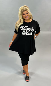 30 GT-M {Hippie Soul} Black Short Sleeve Graphic Tee CURVY BRAND!!! PLUS SIZE XL 2X 3X (May Size Down 1 Size}