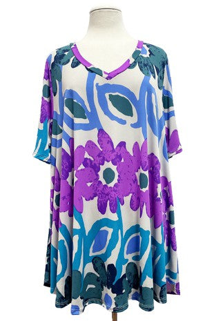 SALE!! 30 PSS {Always With Love} Purple/Multi Large Floral Top EXTENDED PLUS SIZE 3X 4X 5X