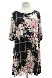 23 PSS {A New View} Black Floral Babydoll Tunic EXTENDED PLUS SIZE 4X 5X 6X