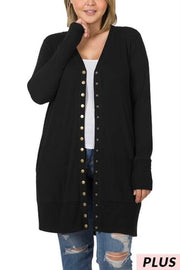 SALE! 20 OT {Cute As A Button} Black Button Up Cardigan PLUS SIZE 1X 2X 3X