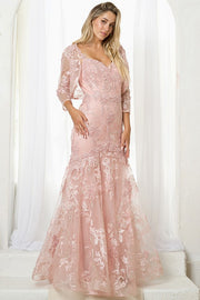 LD-I {For The Best} Dusty Rose Gown w/Bolero EXTENDED PLUS SIZE 5X