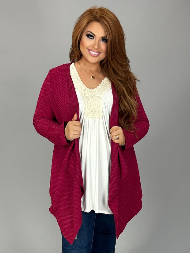 22 OT-B {Playful Playlist} Magenta Cardigan PLUS SIZE XL 2X 3X