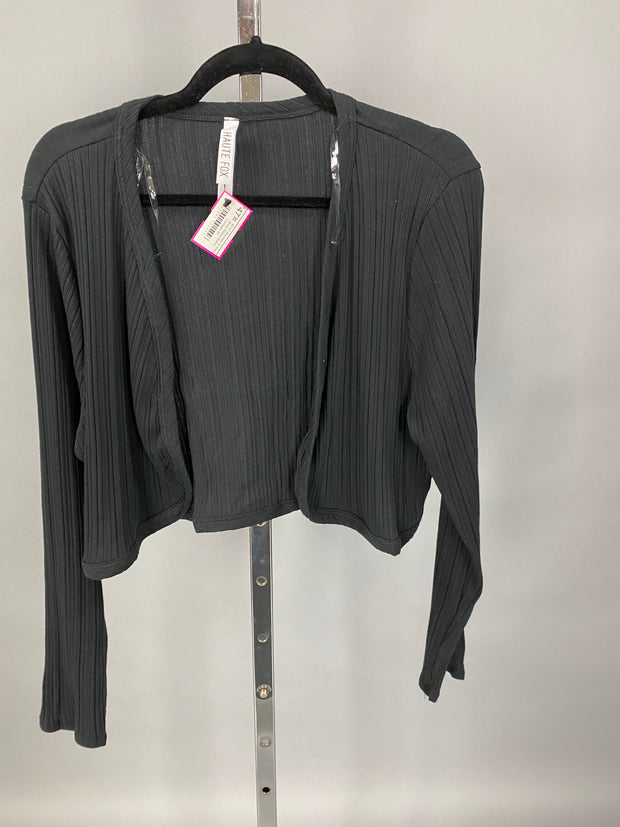 43 OT {Promise To Stay} Black Ribbed Bolero Cardigan PLUS SIZE 1X 2X 3X