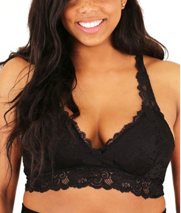 BRA {Take Me Along} Black Lace Bralette PLUS SIZE 1X/2X  2X/3X