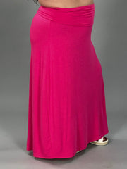 SALE!! BT-F {Cheer You On} Hot Pink Maxi Skirt  PLUS SIZE 1X 2X 3X