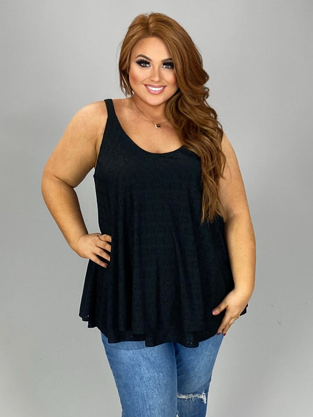 25 SV-B {Destiny Awaits} Black Double Lined Sleeveless Top PLUS SIZE 1X 2X 3X