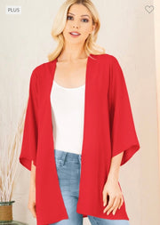 SALE!! 87 OT-A {Cover Me In Red} Red Cardigan PLUS SIZE 1X 2X 3X