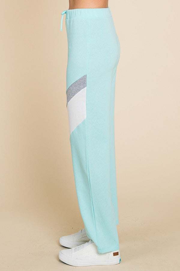 BT-R {A Better Feeling} Mint Color Block Strip Sweatpants PLUS SIZE 1X 2X 3X