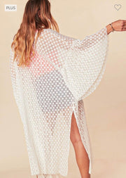 SALE!! LD-P {Drawn To Lace} Ivory Lace Duster PLUS SIZE XL 2X 3X