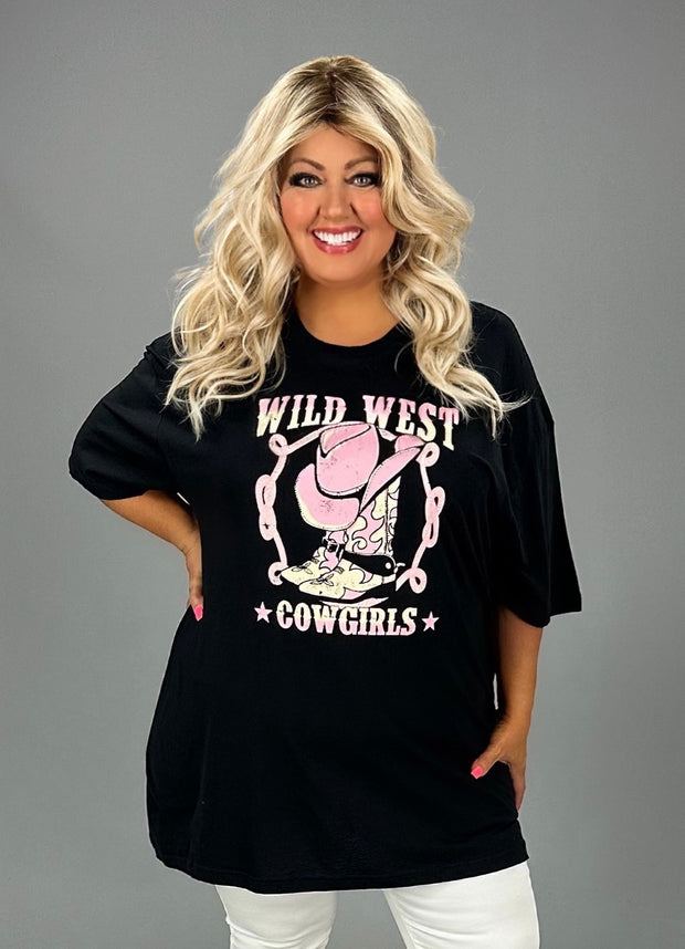 99 GT {Wild West Cowgirls} Black Graphic Tee PLUS SIZE 1X 2X 3X