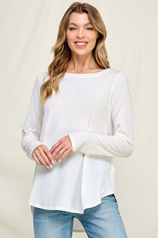 94 SLS {Making Good Choices} Ivory Long Sleeve Top PLUS SIZE 1X 2X 3X