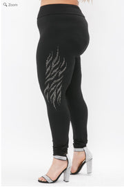 SALE!! BT-B {On The Right Side} VOCAL Black Leggings w/Studs PLUS SIZE 1X 2X 3X