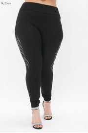 SALE!! BT-B {On The Right Side} VOCAL Black Leggings w/Studs PLUS SIZE 1X 2X 3X