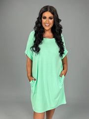 SALE!! 33 SSS-A {Mint 4 You} Green Mint Dress With Pockets PLUS SIZE 1X 2X 3X