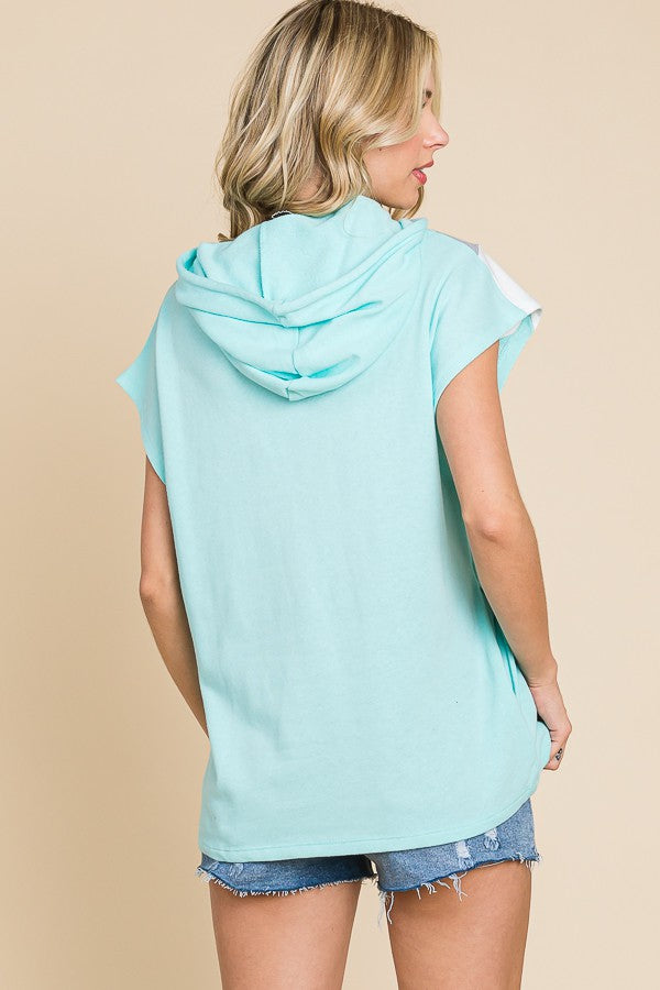 36 HD {A New Feeling} Mint Chevron Color Block Hoodie PLUS SIZE 1X 2X 3X