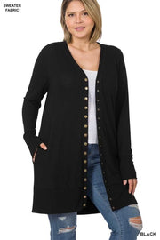 SALE! 20 OT {Cute As A Button} Black Button Up Cardigan PLUS SIZE 1X 2X 3X