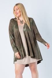 35 OT {See Me Clearly} VOCAL Olive Cardigan w/Studs PLUS SIZE XL 2X 3X