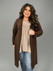 SALE!! OT-O {Free Falling} BROWN Slouchy Pocket Cardigan